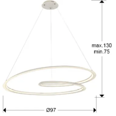 LED luster Looping beli veći SCHULLER