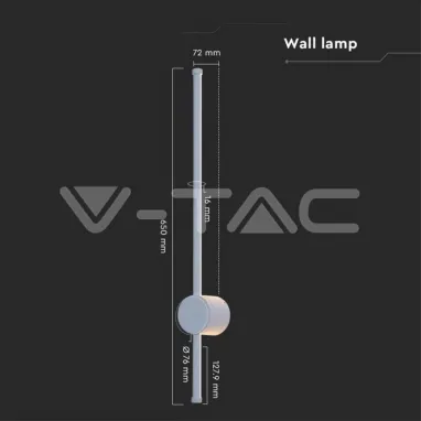 LED zidna lampa cevasta bela 12W V-TAC