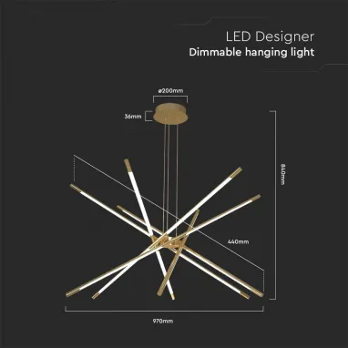 LED dimabilni dekorativni luster 42W V-TAC