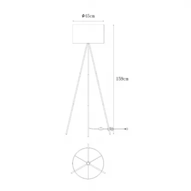 Podna lampa Cara bela ZUMA LINE