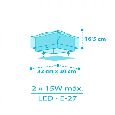 Dečija plafonska svetiljka ajkula 2xE27 DALBER