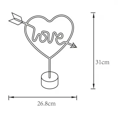 LED stona lampa Neon Love 3xAA ili 5VDC ZUMA LINE