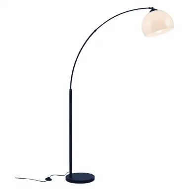 Podna lučna lampa crna sa belim abažurom ELSTEAD LIGHTING