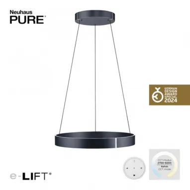 LED luster PURE-E-CLIPSE crni PAUL NEUHAUS