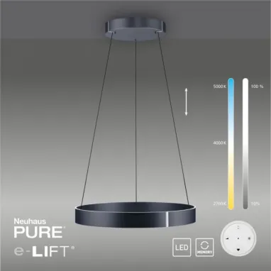 LED luster PURE-E-CLIPSE crni PAUL NEUHAUS