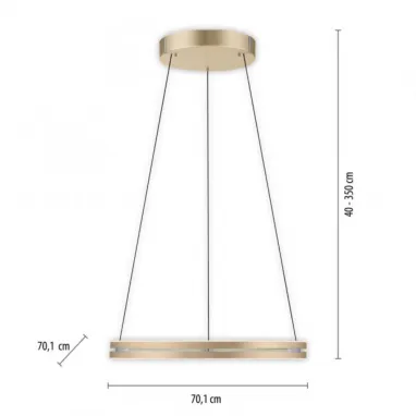 LED luster PURE-E-CLIPSE zlatni PAUL NEUHAUS