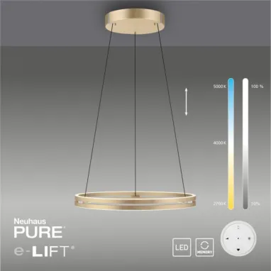 LED luster PURE-E-CLIPSE zlatni PAUL NEUHAUS