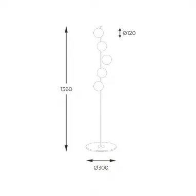 Podna lampa Luna crna 5xG9 ZUMA LINE